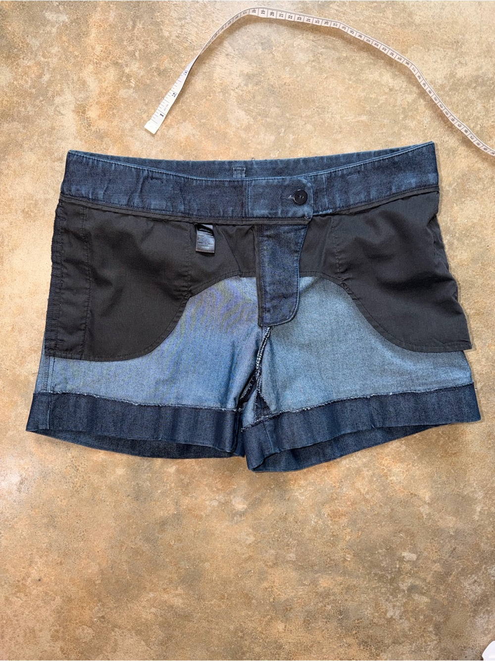 Express Dark Blue Denim Cuffed Women's Shorts 6 Classic Spring Summer NWOT - Picture 6 of 10